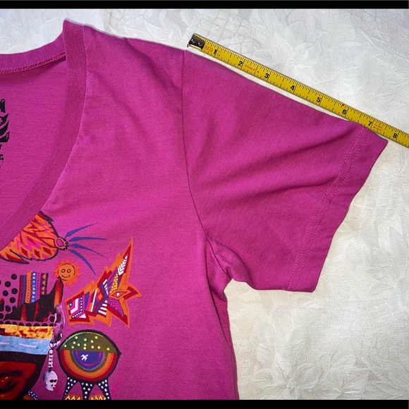 Volcom Featured Artist Andreas Jenne "Skullux Comet" Fuchsia V-Neck Junior's XL - Picture 12 of 14